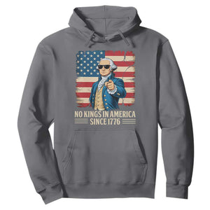 Patriotic George Washington Hoodie No Kings In America TS12 Charcoal Print Your Wear