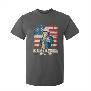 Patriotic George Washington T Shirt For Kid No Kings In America TS12 Dark Heather Print Your Wear