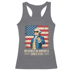 Patriotic George Washington Racerback Tank Top No Kings In America TS12 Charcoal Print Your Wear