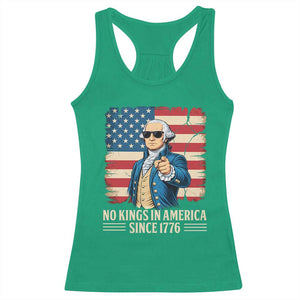 Patriotic George Washington Racerback Tank Top No Kings In America TS12 Irish Green Print Your Wear