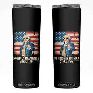Patriotic George Washington Skinny Tumbler No Kings In America TS12 Black Print Your Wear
