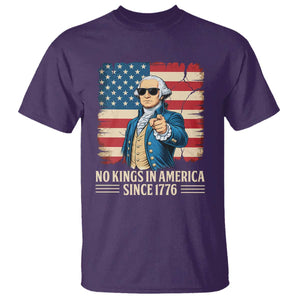 Patriotic George Washington T Shirt No Kings In America TS12 Purple Print Your Wear