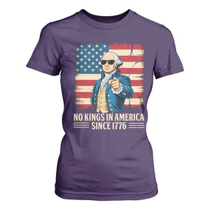 Patriotic George Washington T Shirt For Women No Kings In America TS12 Purple Print Your Wear