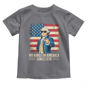Patriotic George Washington Toddler T Shirt No Kings In America TS12 Charcoal Print Your Wear