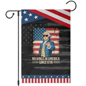 Patriotic George Washington Garden Flag No Kings In America TS12 Distressed Black Blue Print Your Wear
