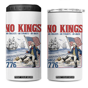 No Kings Since 1776 George Washington 4 in 1 Can Cooler Tumbler Political Humor Gift TS12 One Size: 16 oz White Print Your Wear