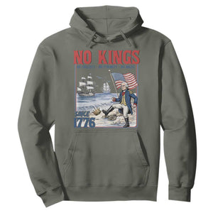 No Kings Since 1776 George Washington Hoodie Political Humor Gift TS12 Military Green Print Your Wear