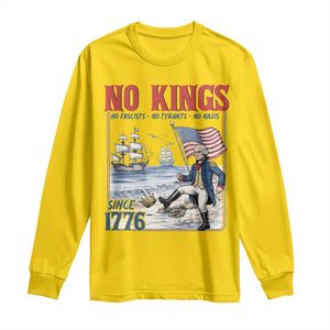 No Kings Since 1776 Long Sleeve Shirt - George Washington Political Humor Democracy Gift TS12 Daisy Print Your Wear