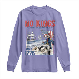 No Kings Since 1776 Long Sleeve Shirt - George Washington Political Humor Democracy Gift TS12 Violet Print Your Wear
