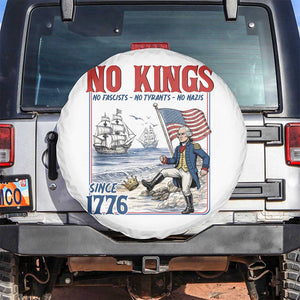 No Kings Since 1776 George Washington Spare Tire Cover Political Humor Gift TS12 No hole White Print Your Wear