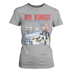 No Kings Since 1776 George Washington T Shirt For Women Political Humor Gift TS12 Sport Gray Print Your Wear