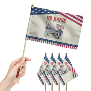 No Kings Since 1776 George Washington Patriotic Handheld Flag Political Humor Gift TS12 Print Your Wear