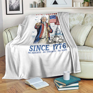 American Patriot George Washington No Kings Throw Blanket Political Humor Gift TS12 Print Your Wear