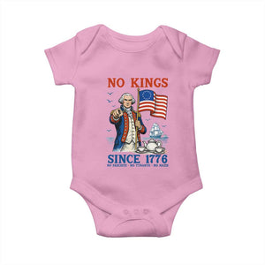 American Patriot George Washington No Kings Baby Onesie Political Humor Gift TS12 Light Pink Print Your Wear