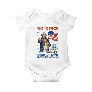 American Patriot George Washington No Kings Baby Onesie Political Humor Gift TS12 White Print Your Wear