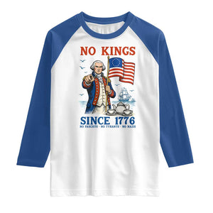 American Patriot George Washington No Kings Raglan Shirt Political Humor Gift TS12 White Royal Print Your Wear