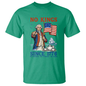 American Patriot George Washington No Kings T Shirt Political Humor Gift TS12 Irish Green Print Your Wear