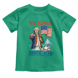 American Patriot George Washington No Kings Toddler T Shirt Political Humor Gift TS12 Irish Green Print Your Wear