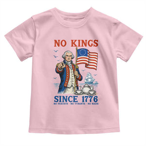 American Patriot George Washington No Kings Toddler T Shirt Political Humor Gift TS12 Light Pink Print Your Wear