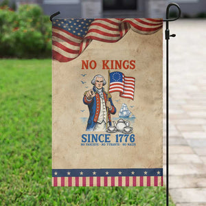 American Patriot George Washington No Kings Garden Flag Political Humor Gift TS12 Vintage Rustic Tan Navy Print Your Wear