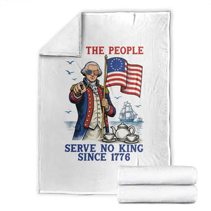 We The People Serve No Kings Throw Blanket Funny George Washington Protest TS12 White Print Your Wear
