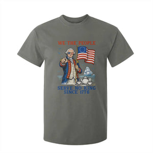 We The People Serve No Kings T Shirt For Kid Funny George Washington Protest TS12 Military Green Print Your Wear