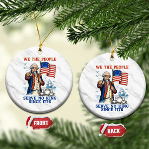 We The People Serve No Kings Ceramic Ornament Funny George Washington Protest TS12 1pc White Marble Print Your Wear