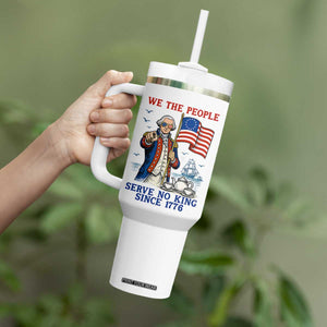 We The People Serve No Kings Tumbler With Handle Funny George Washington Protest TS12 Print Your Wear