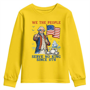 We The People Serve No Kings Youth Sweatshirt Funny George Washington Protest TS12 Daisy Print Your Wear