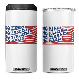 No Kings No Fascists 4 in 1 Can Cooler Tumbler American Flag Patriotic Protest TS12 One Size: 16 oz White Print Your Wear