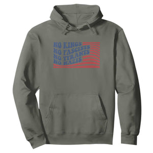 No Kings No Fascists Hoodie American Flag Patriotic Protest TS12 Military Green Print Your Wear