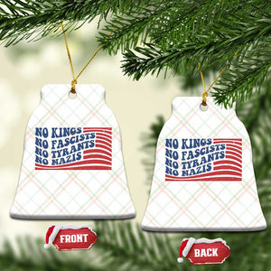 No Kings No Fascists Ceramic Ornament American Flag Patriotic Protest TS12 Print Your Wear