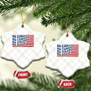 No Kings No Fascists Ceramic Ornament American Flag Patriotic Protest TS12 Print Your Wear