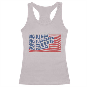 No Kings No Fascists Racerback Tank Top American Flag Patriotic Protest TS12 Ice Gray Print Your Wear