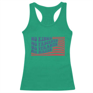 No Kings No Fascists Racerback Tank Top American Flag Patriotic Protest TS12 Irish Green Print Your Wear