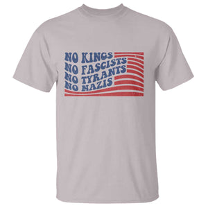 No Kings No Fascists T Shirt American Flag Patriotic Protest TS12 Ice Gray Print Your Wear