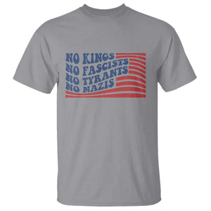 No Kings No Fascists T Shirt American Flag Patriotic Protest TS12 Sport Gray Print Your Wear
