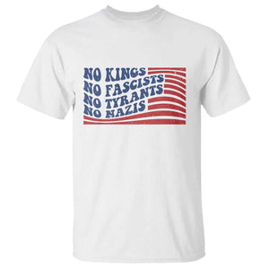 No Kings No Fascists T Shirt American Flag Patriotic Protest TS12 White Print Your Wear