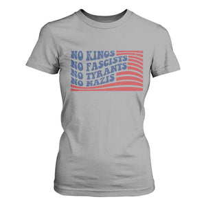 No Kings No Fascists T Shirt For Women American Flag Patriotic Protest TS12 Sport Gray Print Your Wear