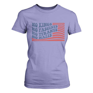 No Kings No Fascists T Shirt For Women American Flag Patriotic Protest TS12 Violet Print Your Wear