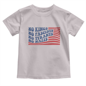 No Kings No Fascists Toddler T Shirt American Flag Patriotic Protest TS12 Ice Gray Print Your Wear