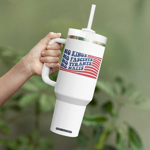 No Kings No Fascists Tumbler With Handle American Flag Patriotic Protest TS12 Print Your Wear