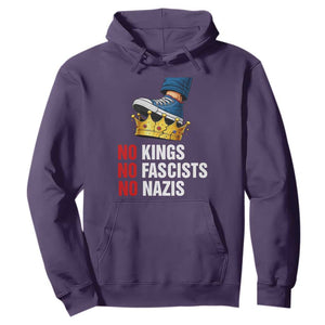 No Kings No Fascists No Nazis Hoodie Anti Authoritarian Protest TS12 Purple Print Your Wear