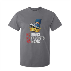 No Kings No Fascists No Nazis T Shirt For Kid Anti Authoritarian Protest TS12 Charcoal Print Your Wear