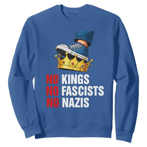 No Kings No Fascists No Nazis Sweatshirt Anti Authoritarian Protest TS12 Royal Blue Print Your Wear