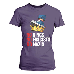 No Kings No Fascists No Nazis T Shirt For Women Anti Authoritarian Protest TS12 Purple Print Your Wear