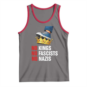 No Kings No Fascists No Nazis Tank Top Anti Authoritarian Protest TS12 Deep Heather Red Print Your Wear