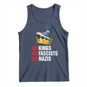 No Kings No Fascists No Nazis Tank Top Anti Authoritarian Protest TS12 Navy Print Your Wear