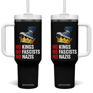 No Kings No Fascists No Nazis Tumbler With Handle Anti Authoritarian Protest TS12 One Size: 40 oz Black Print Your Wear