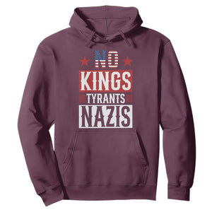 American Democracy Hoodie No Kings No Tyrants No Nazis TS12 Maroon Print Your Wear